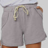 Fashion Collection Solid Drawstrings High Waist Shorts - LXM Fashion 