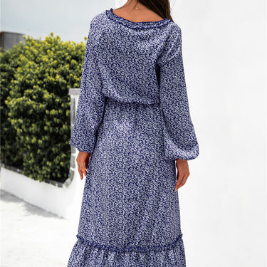 Ditsy Floral Ruffle Hem Dress - LXM Fashion 