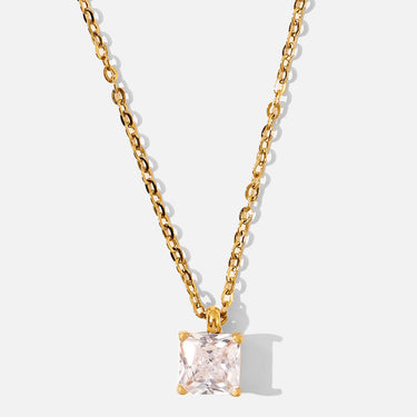Rhinestone Pendant Gold-Plated Necklace - LXM Fashion 