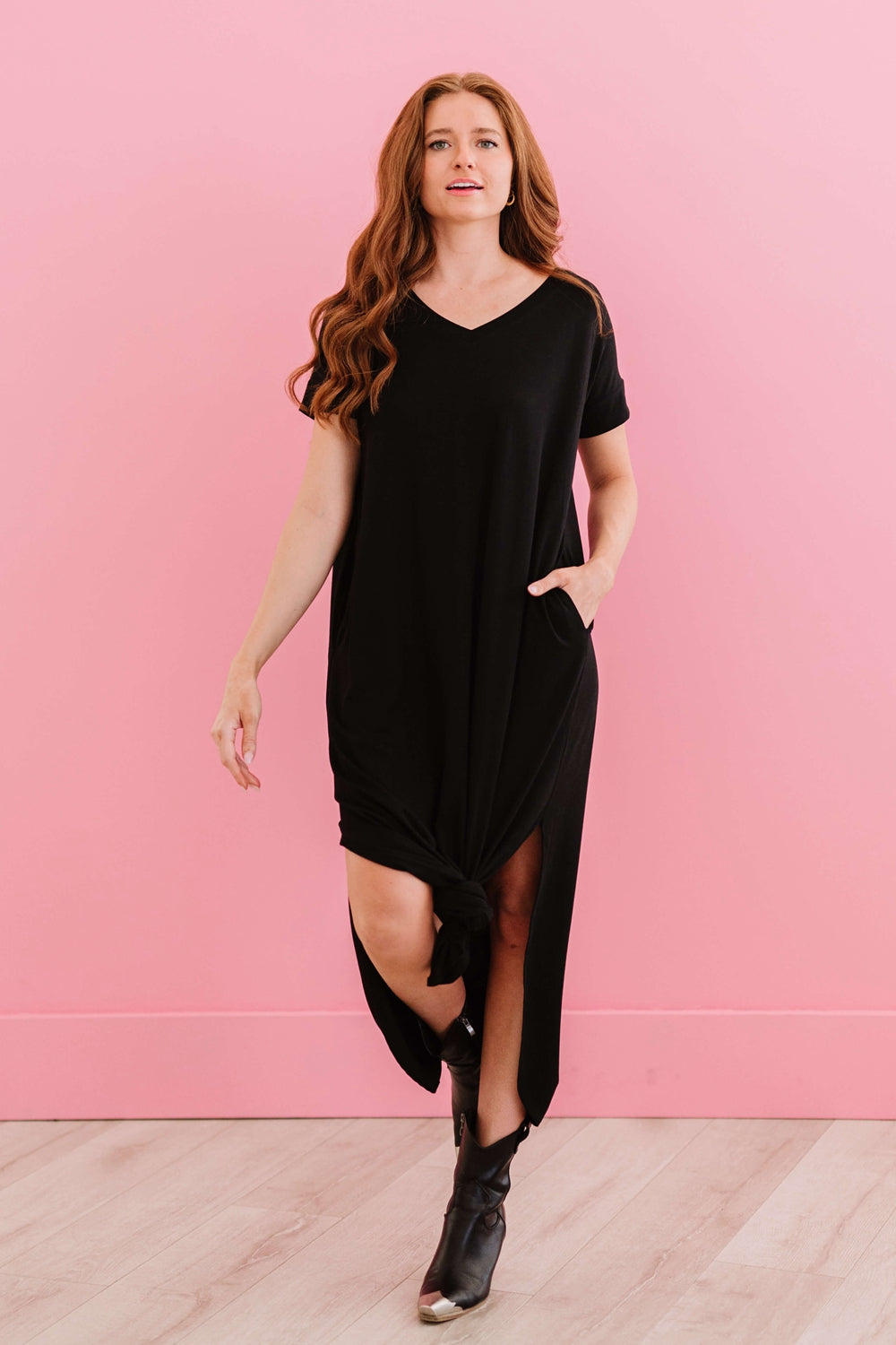 Zenana On the Boardwalk Maxi Tee Shirt Dress - LXM Fashion 