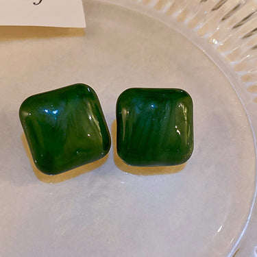 Marbled Square Stud Earrings - LXM Fashion 