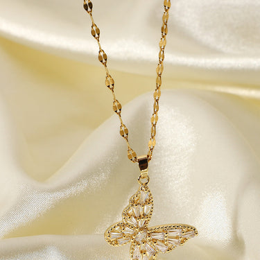 18K Gold Plated Butterfly Pendant Necklace - LXM Fashion 