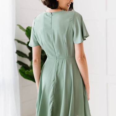 Dress Day At the Plaza Flutter Sleeve Dress - LXM Fashion 