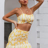 Simplee Printed Cropped Cami and Ruffle Hem Mini Skirt Set - LXM Fashion 