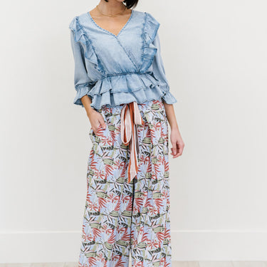 Davi & Dani Island Retreat Palazzo Pants in Pink - LXM Fashion 