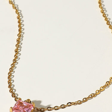 Rhinestone Pendant Gold-Plated Necklace - LXM Fashion 
