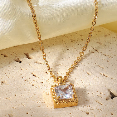 Rhinestone Pendant Gold-Plated Necklace - LXM Fashion 