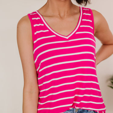 Zenana San Francisco Stroll Full Size Run Striped Tank - LXM Fashion 