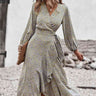 Floral Wrap Tied Swing Maxi Dress - LXM Fashion 
