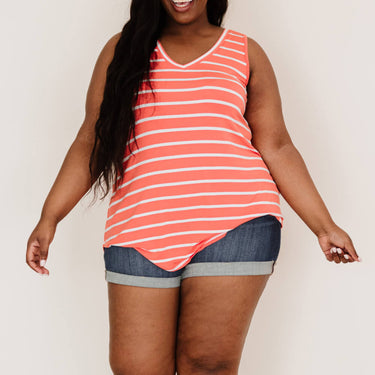 Zenana San Francisco Stroll Full Size Run Striped Tank - LXM Fashion 