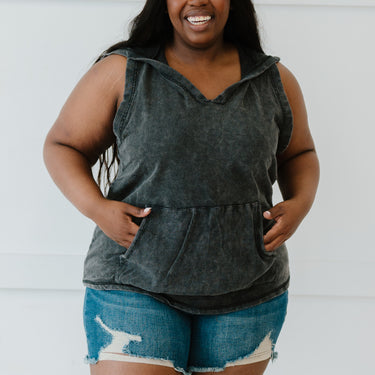 Sew In Love Casual Vibes Full Size Run Hooded Tank - LXM Fashion 