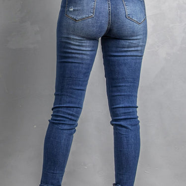 Patchwork Skinny Jeans with Pockets - LXM Fashion 