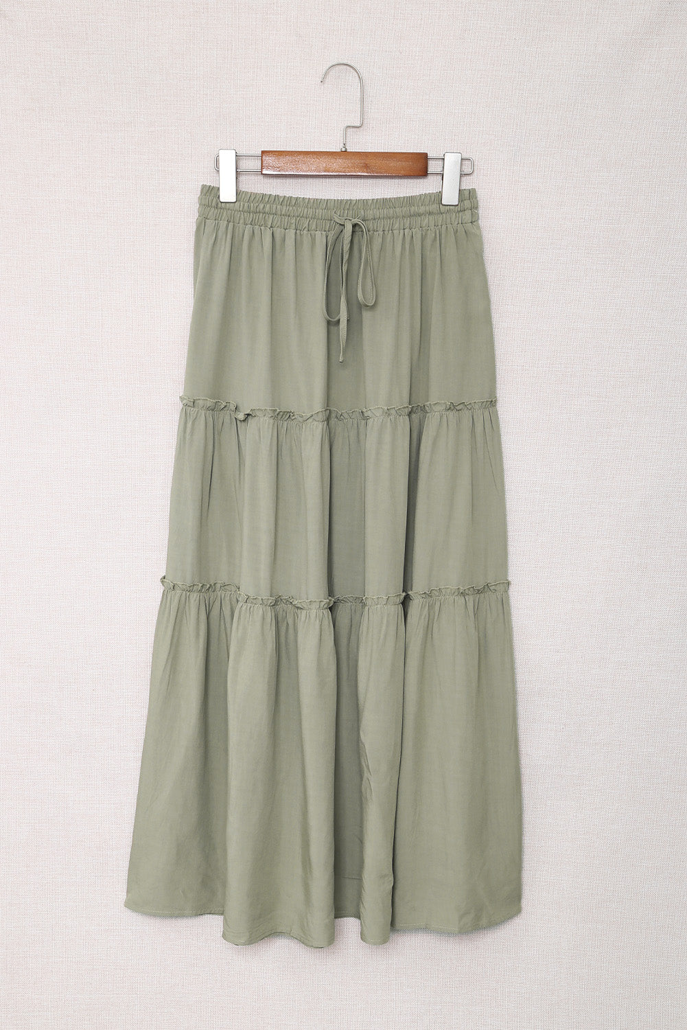 Drawstring Elastic Waist Tiered Skirt - LXM Fashion 