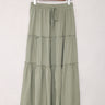 Drawstring Elastic Waist Tiered Skirt - LXM Fashion 