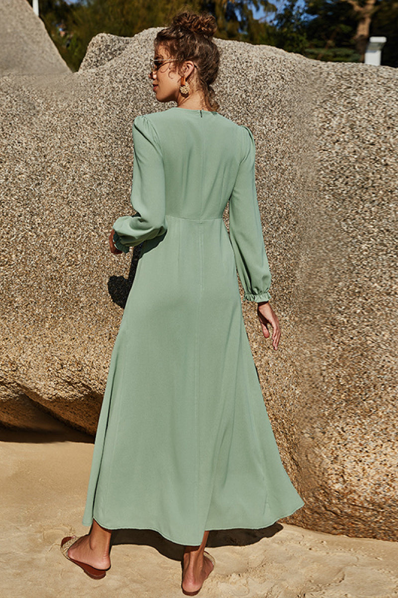 Fashion Collection Puff Sleeve Flounce Dress - LXM Fashion 