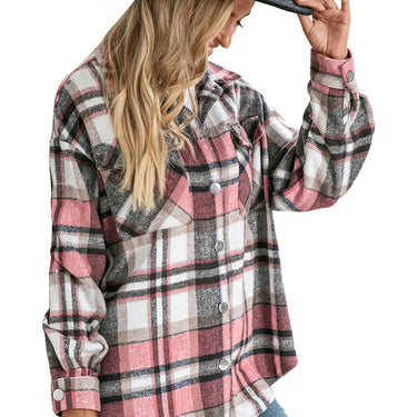 Plaid Flap Pockets Button Down Shirt - LXM Fashion 