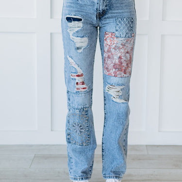 Kancan Pretty in Patchwork High Rise Boyfriend Jeans - LXM Fashion 