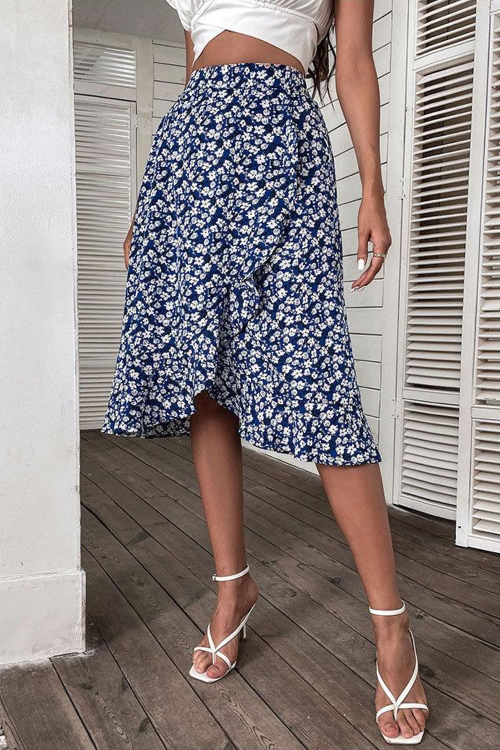 Ditsy Floral Ruffled Skirt - LXM Fashion 