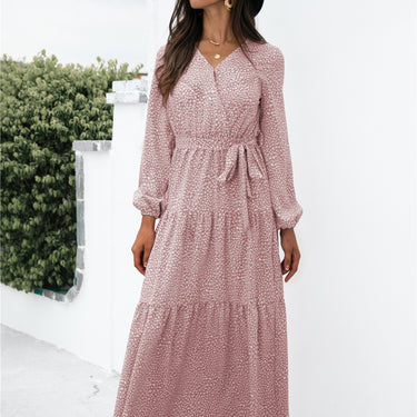 Floral Puff Sleeve Maxi Dress - LXM Fashion 
