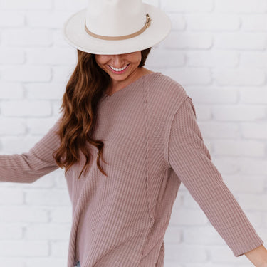 Jodifl Stay Awhile Waffle Knit Tee - LXM Fashion 