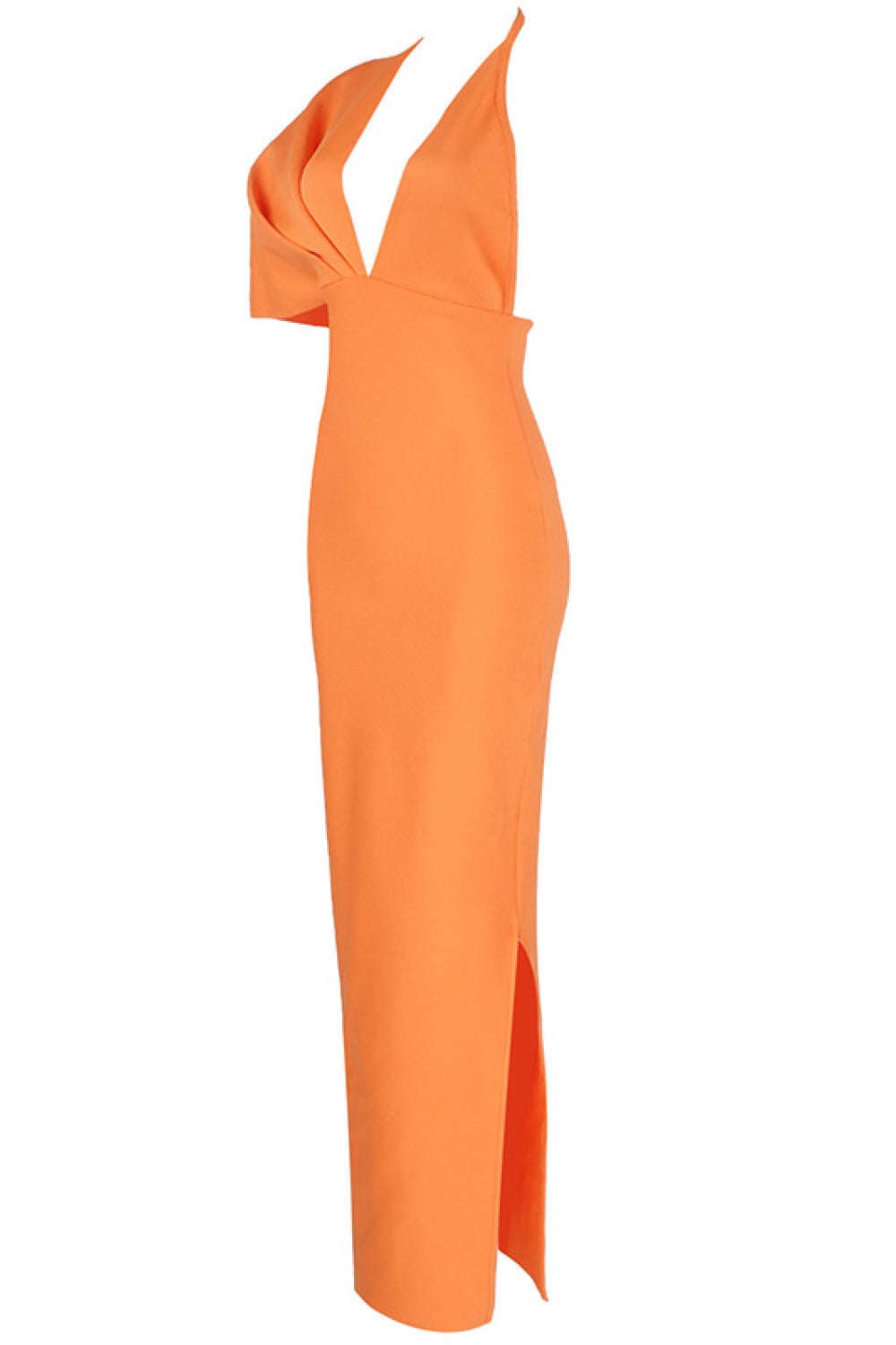Pleated Detail One-Shoulder Side Slit Maxi Dress - LXM Fashion 