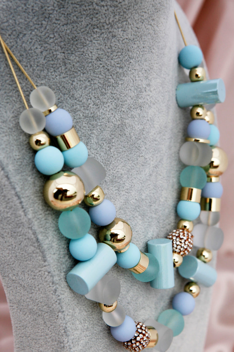 Double-Layered Beaded Necklace - LXM Fashion 