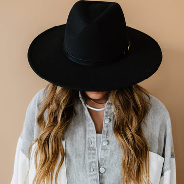 Justin Taylor Chic Like No Other Faux Leather Strap Fedora - LXM Fashion 