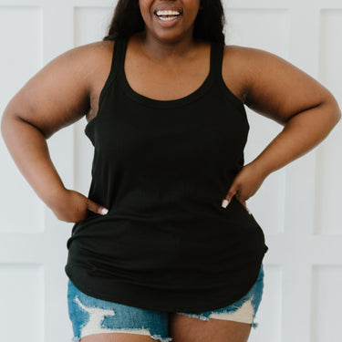 Sew In Love The Simple Life Full Size Run Tank in Black - LXM Fashion 