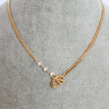 Gold Chain with Pearl Necklace - LXM Fashion 