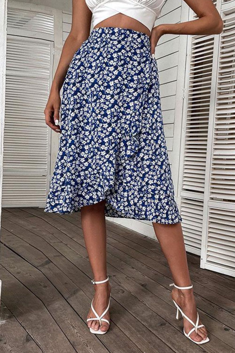 Ditsy Floral Ruffled Skirt - LXM Fashion 