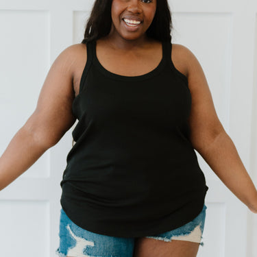 Sew In Love The Simple Life Full Size Run Tank in Black - LXM Fashion 