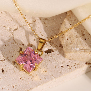 Rhinestone Pendant Gold-Plated Necklace - LXM Fashion 