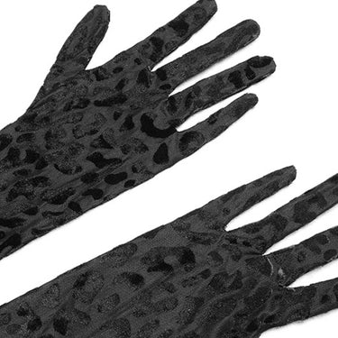 Leopard Burnout Velvet Strapless Maxi Dress with Gloves - LXM Fashion 