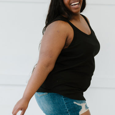 Sew In Love The Simple Life Full Size Run Tank in Black - LXM Fashion 