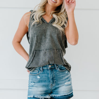Sew In Love Casual Vibes Full Size Run Hooded Tank - LXM Fashion 