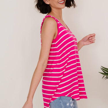 Zenana San Francisco Stroll Full Size Run Striped Tank - LXM Fashion 