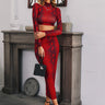 Glamaker Snakeskin Print Crop Top and Pencil Skirt Set - LXM Fashion 
