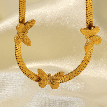 Butterflies Snake Chain Necklace - LXM Fashion 