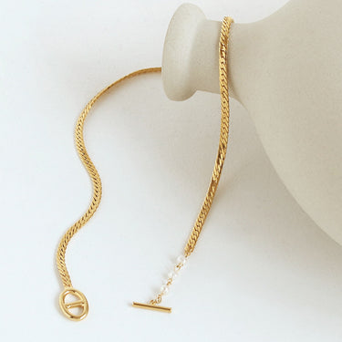 Gold Chain with Pearl Necklace - LXM Fashion 