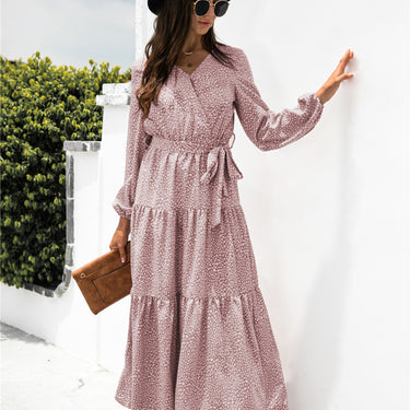 Floral Puff Sleeve Maxi Dress - LXM Fashion 