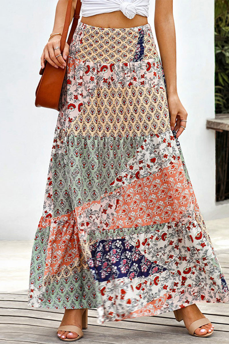 Fashion Collection High Waist Ruffle Hem Skirt - LXM Fashion 