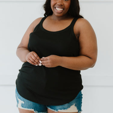 Sew In Love The Simple Life Full Size Run Tank in Black - LXM Fashion 