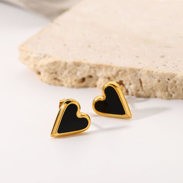 Shell Heart Stud Earrings - LXM Fashion 