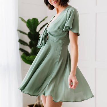 Dress Day At the Plaza Flutter Sleeve Dress - LXM Fashion 