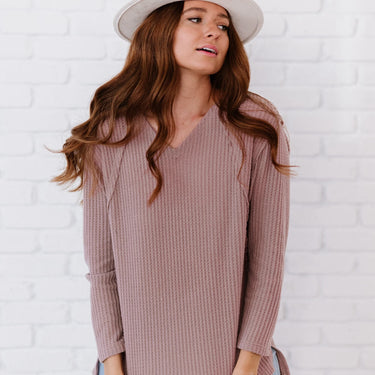 Jodifl Stay Awhile Waffle Knit Tee - LXM Fashion 