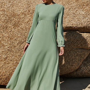 Fashion Collection Puff Sleeve Flounce Dress - LXM Fashion 