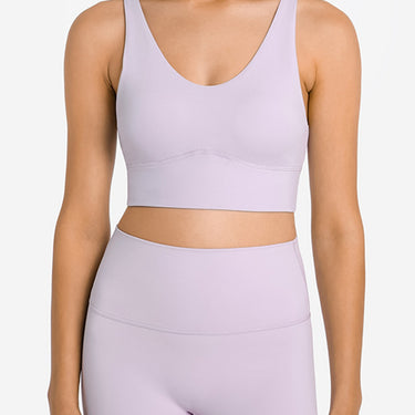 Fashion Collection Crisscross Scoop Neck Sports Bra - LXM Fashion 