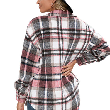Plaid Flap Pockets Button Down Shirt - LXM Fashion 