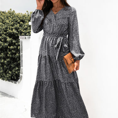 Floral Puff Sleeve Maxi Dress - LXM Fashion 