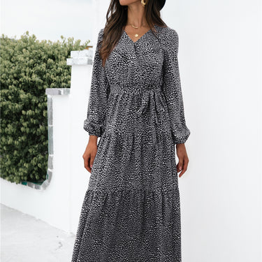 Floral Puff Sleeve Maxi Dress - LXM Fashion 